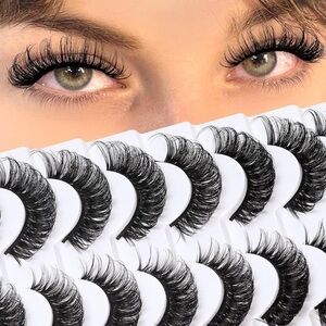 NWT Veleasha Cat Eye Wispy Eyelashes Fluffy Lashes Extensions 10 Pairs Pack